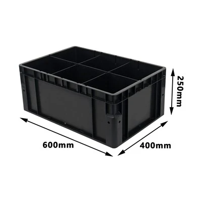 600 * 400 * 250 mm AS/RS varastomuovinen kierrätyslaatikko
